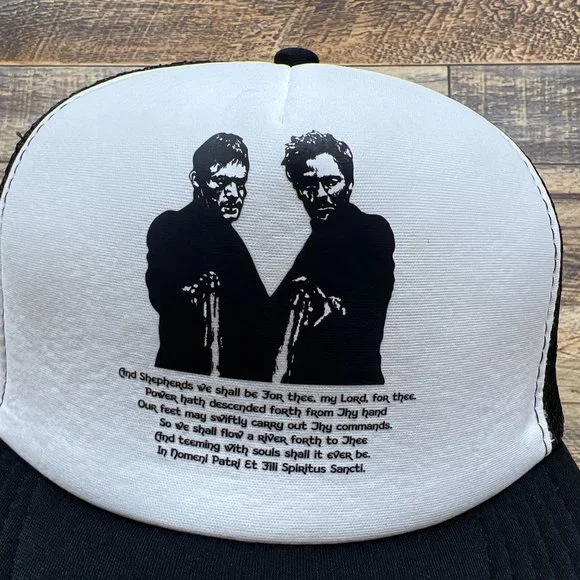 Boondock Saints Mens Trucker Hat Black Snapback 90s Movie Quote Irish Vigilante - Picture 2 of 7